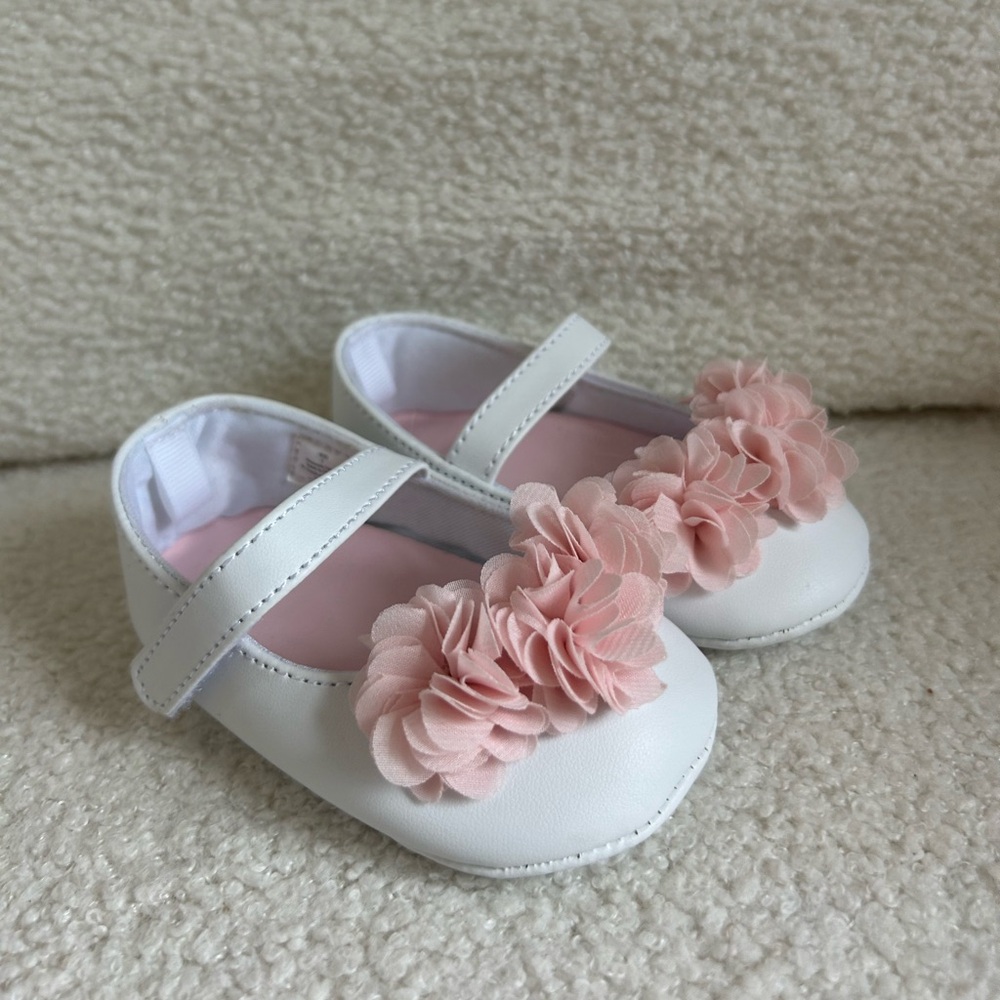 Pink Flower Ruffle Kids Shoes